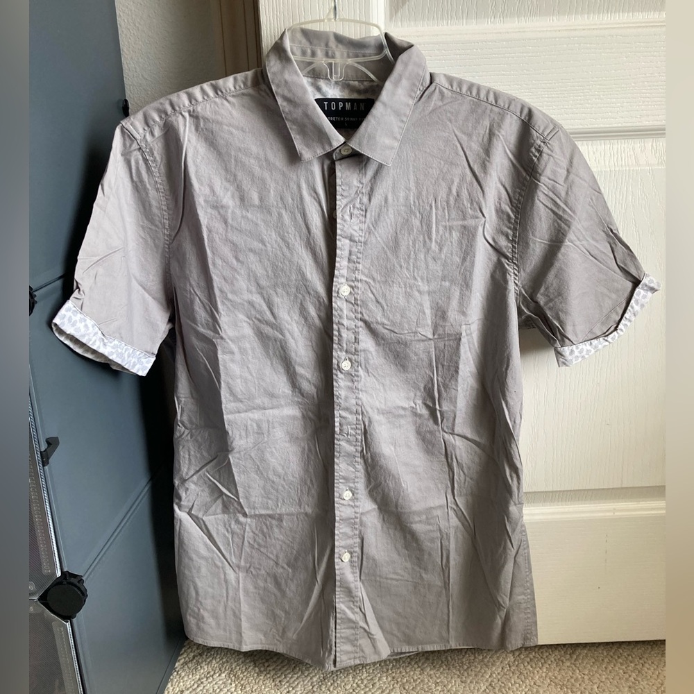 Topman Gray Men's Button Down Shirt